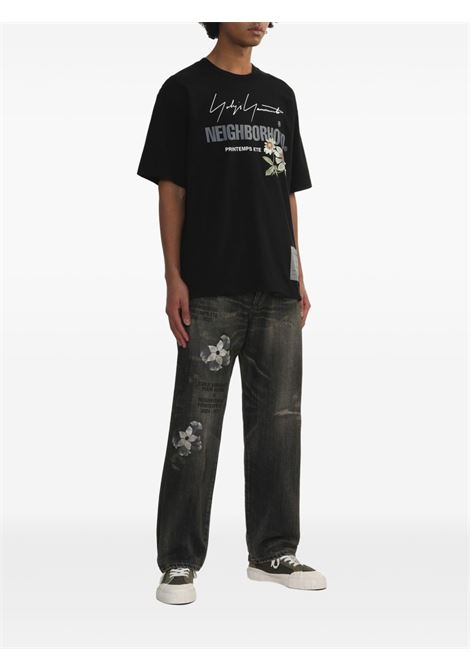 Black printed jersey T-shirt Yohji yamamoto - men Yohji Yamamoto | HPT899962